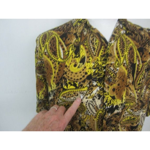 Brian Brothers vtg 1990s Men shirt PAISLEY s/s p2p 24.5 M rayon colorful as is - Picture 5 of 10